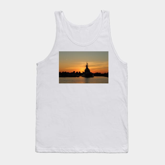 Battleship At Sunset Tank Top by Cynthia48